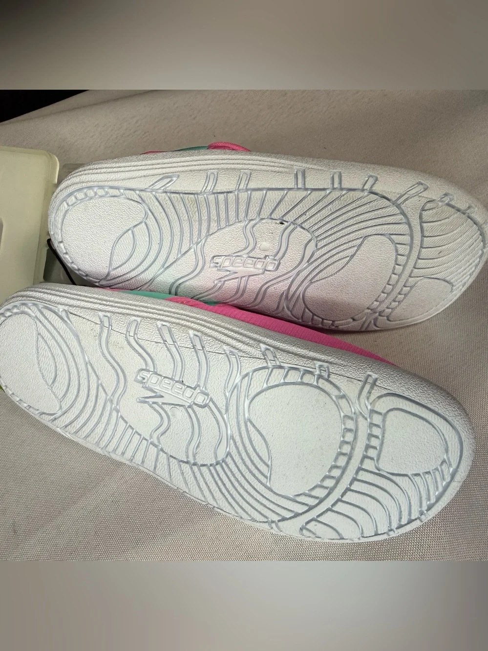 Speedo Kids Pink Water Shoes with Teal Strap Accents